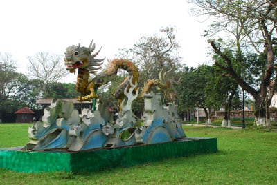 Paper mache dragon which stood in the gardens of the Citadel