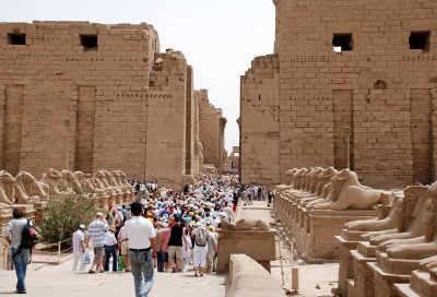 You have to be prepared for crowds at Karnak Temple Luxor Egypt