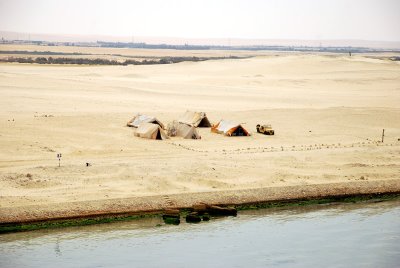 The banks of the Suez Canal