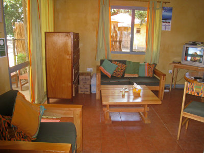  Lounge taken from sleeping area glass  front door on left