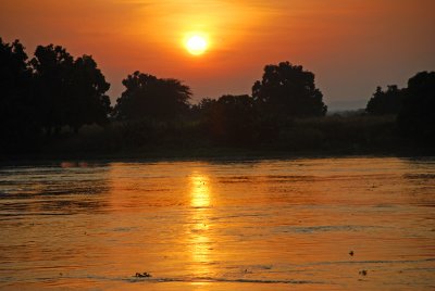 Sunrise over the White Nile River in Juba, Southern Sudan 10 November, 2010