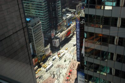 View of Time Square from the Crowne Plaza