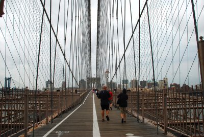 Pat and Sandi on the Brooklyn Bridge