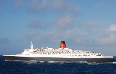 CROSSING THE ATLANTIC - The Queen Elizabeth taken from the Queen Victoria