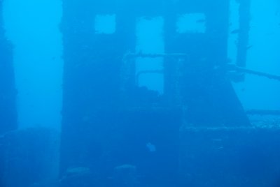 A not so clear photo of a ship wreck
