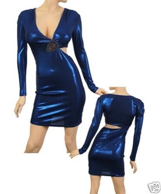 Blue Shimmer Cocktail Dress  - Small (on loan)