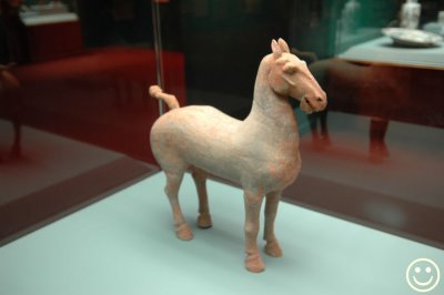 DSC_6709 Painted grey pottery horse Han 206BC - AD220.jpg