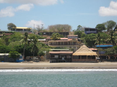 view of the hotel from the boat