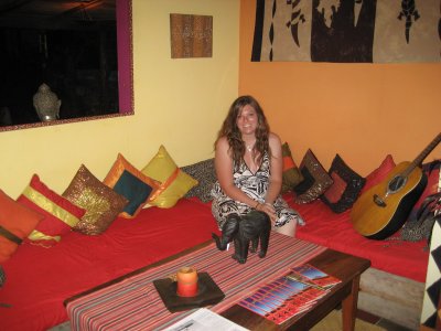 hanging out on the couch at El Colibri