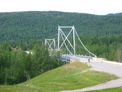 Suspension bridge on the Alaska Highway