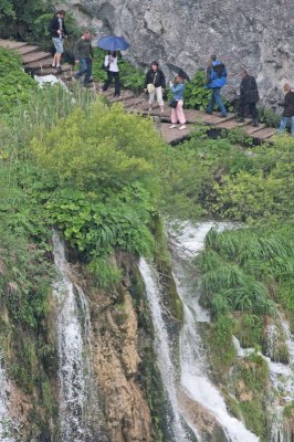 Boardwalk and waterfalls