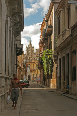 Man Walking Havana Street