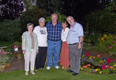 Pat Barbara Charlie Carole and Philip taken in our garden