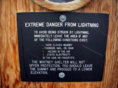 sign on the hut