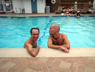 handsome boys in the pool at Lone Pine