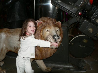 Feeding a lion