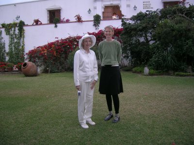 Mum and Annie outside the Larco Herrera Museum