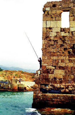 Fishing from the old city walls