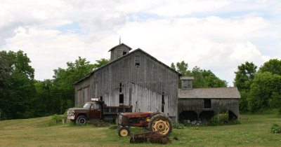 barn with tractors..