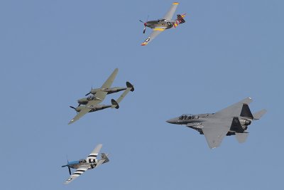 Air Force Heritage Flight - F15, P-51 and P-38