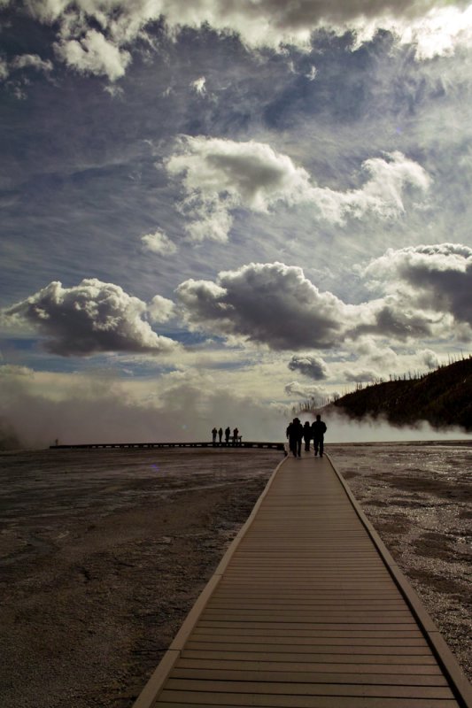 On the boardwalk, Grand Prismatic Spring, Yellowstone National Park, Wyoming, 2008