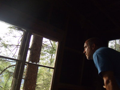 My old self, up'stairs' at my old cabin