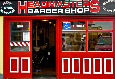 On this door - services offered : haircuts for teachers?