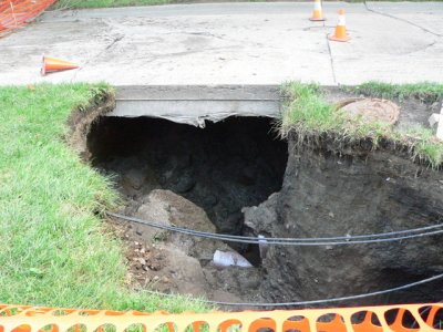 bigger sinkhole which 
goes under Iowa Av
Iowa City IA