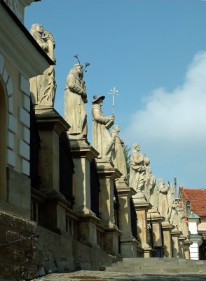 saints guard the Paradise Square