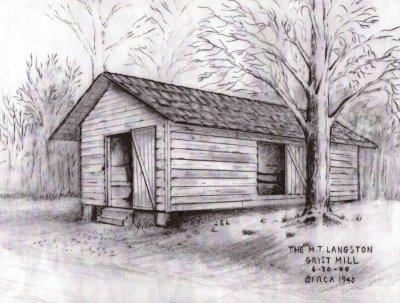 Grist Mill Drawing