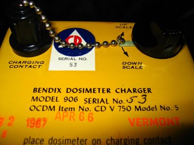 Bendix Dosimeter Charger Model 906 OCDM CD V 750 Model No. 5