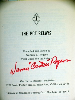 PCT Relay Book by Warren Cactus  Rogers