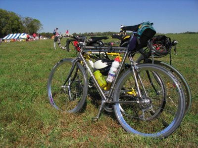Our three bikes at the Hilly Hundred 2006