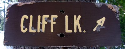 Cliff Lake sign