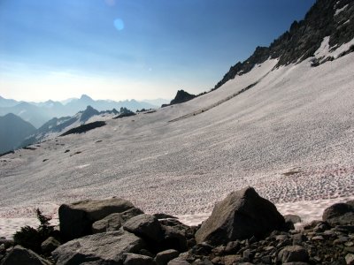 Glacier route to Mirror Pass