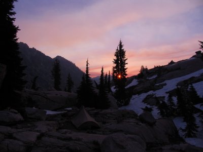 Mirror Lake campsite sunset