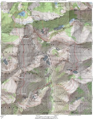 Trinity Alps High Route 2008 Map