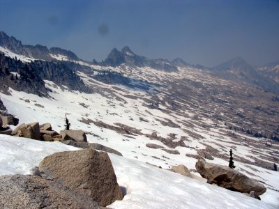 Mt Hilton Arete view towards Thompson Peak