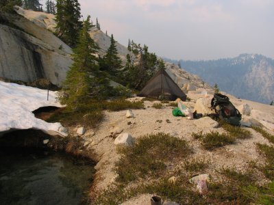 Pika's camp, the best one along the Canyon Creek glacial face.