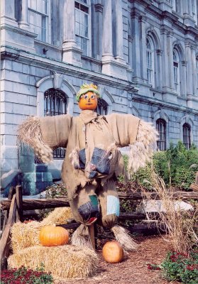 Scarecrow outside city hall