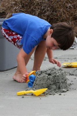 David loved crashing castles with his cars