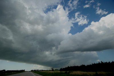 Passing underneath the small array of clouds