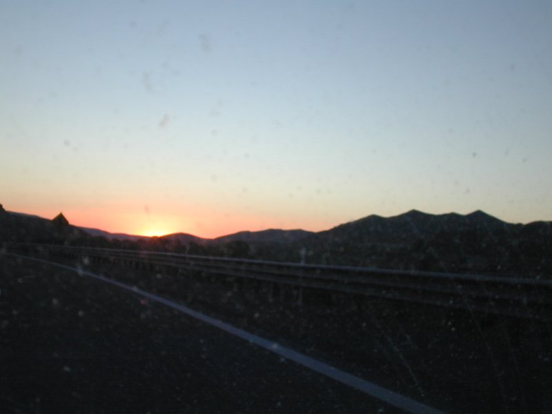 sunup on/over I-80