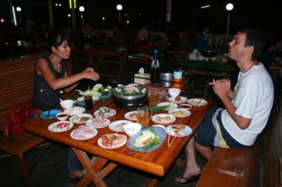 Jen and Andy at barbeque, Chiang Mai