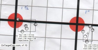Eley Match EPS 22LR Ammunition Two Groups at 100 yds