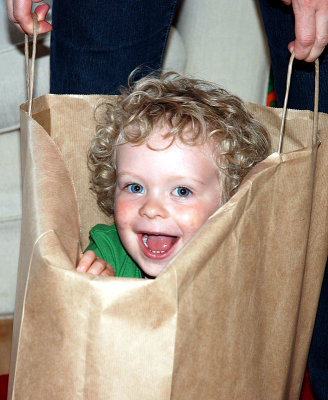 Boy in a bag!
