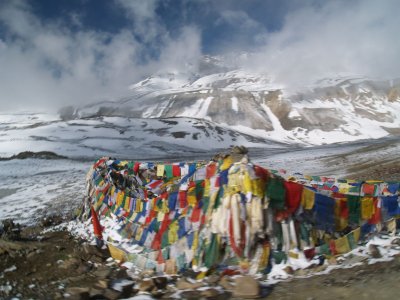 Prayer flags were a common sight in the passes