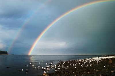 Double rainbow over Frederick Sound