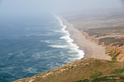 View from the parking area at Point Reyes Lighthouse