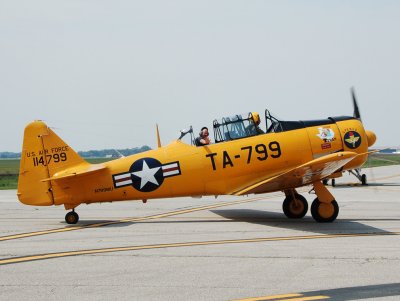 Wartime trainer T-6 airplane